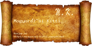 Mogyorósi Kitti névjegykártya